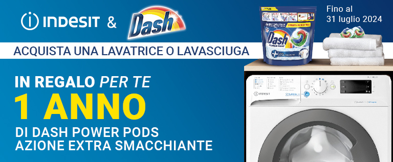 Indesit ti regala un anno di lavaggio Dash Power